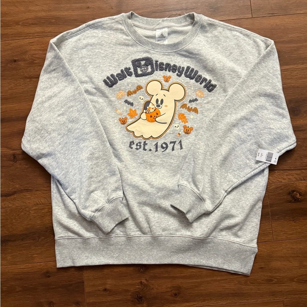 NEW Disney Parks 2025 Halloween Mickey Mouse Disneyland Ghost Sweatshirt